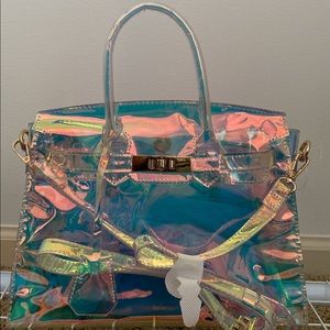 Clear iridescent bag